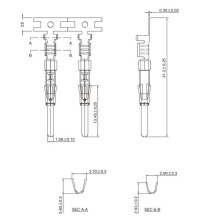 1.6mm 2 pin 13A termaial female end CnSn SUS Material Gold Ag Sn Ni surface treatment  Electrical Connector Terminal -J0201602